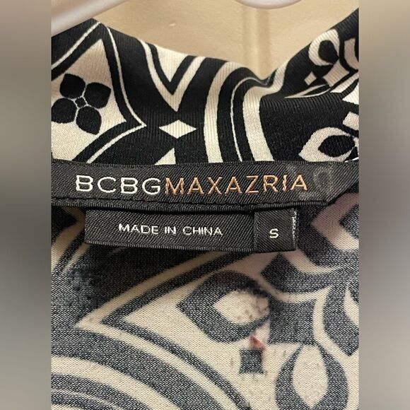 BCBG Max Azria Black and White Pocket Shirt Dress Small Business Cocktail Work - Picture 5 of 15